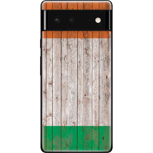 Ireland Flag Dark Wood Google Pixel 6 Skin